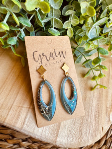 Boucles résine (vert doré)