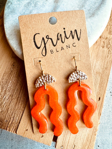 Boucles résine (orange rose gold)