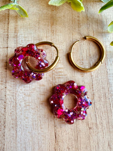 Duo de pépites (fleurs séchées & paillettes)