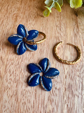 Charger l'image dans la galerie, Duo de pépites fleurs de Tiaré 🌺 (Marine doré)