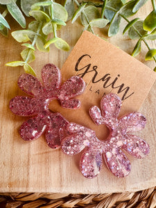 Boucles résine (rose)