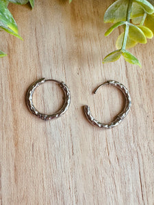 Mini Créoles martelées(18mm-argenté)