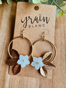 Boucles disques fleurs (doré)