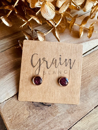 Mini boucles de résine (bordeaux rose gold)