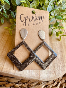 Boucles résine (noire argenté)