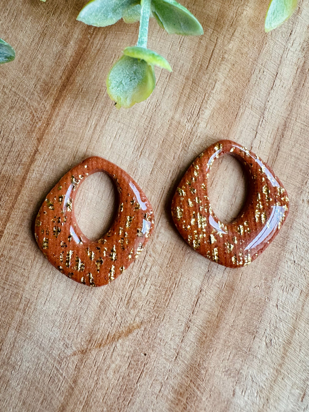 Duo de pépites (doré camel foncé)