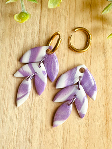 Duo de pépites (violet blanc marbré)