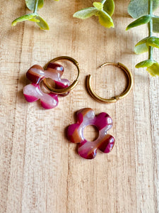 Duo de pépites (marbré marron bordeaux framboise)