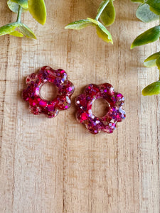 Duo de pépites (fleurs séchées & paillettes)