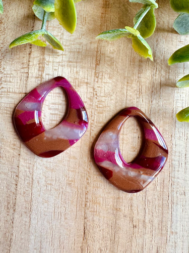 Duo de pépites (marbré marron bordeaux framboise)