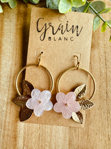 Boucles disques fleurs (doré)