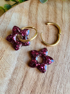 Duo de pépites (bordeaux paillettes )
