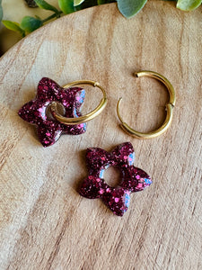 Duo de pépites (bordeaux paillettes )