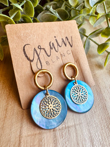 Boucles nacrées (doré bleu)