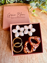 Charger l'image dans la galerie, Kit/Cadeau « duo de pépites » - 2 pampilles + créoles- (rose pale-orange-doré )