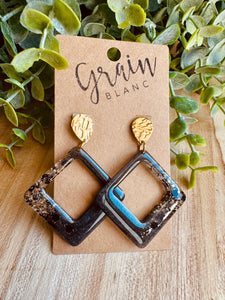 Boucles résine (noire doré)