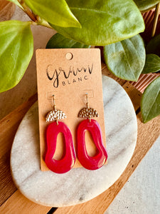 Boucles résine (fuschia rose gold)