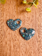 Charger l'image dans la galerie, Duo de pépites coeur (bleu paillettes)