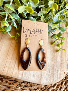 Boucles résine (noire bronze doré)