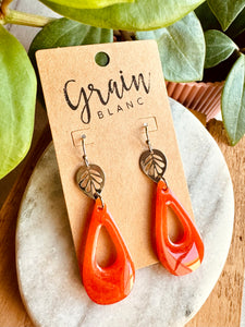 Boucles résine (orange argenté)