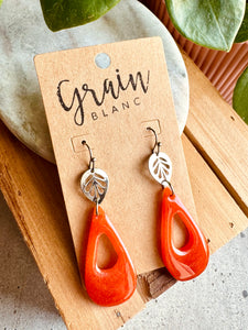 Boucles résine (orange argenté)