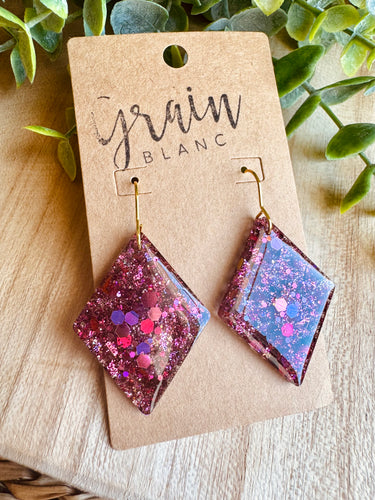 Boucles résine (multi rose)