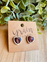 Charger l&#39;image dans la galerie, Mini boucles de résine (argenté bordeaux  )