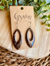 Charger l&#39;image dans la galerie, Boucles résine (marron argenté )