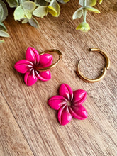 Charger l'image dans la galerie, Duo de pépites fleurs de Tiaré 🌺 (fuchsia cœur marron )