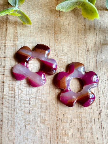 Duo de pépites (marbré marron bordeaux framboise)