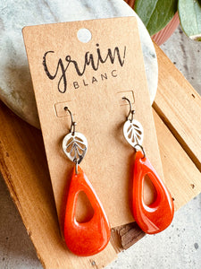 Boucles résine (orange argenté)