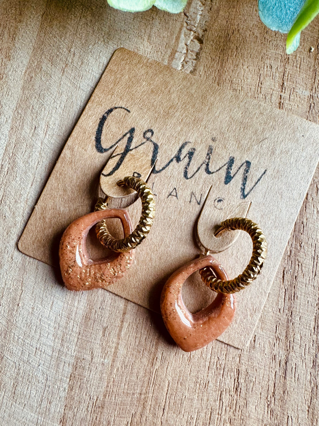 Boucles résine duo de pépites (mini)