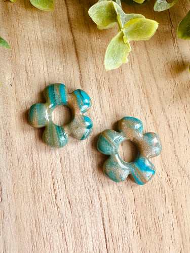 Duo de pépites (marbré turquoise abricot)