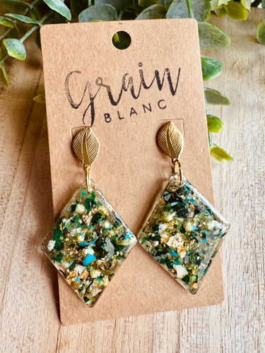 Boucles résine (fleurs séchées )