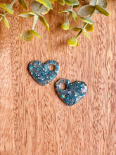 Charger l'image dans la galerie, Duo de pépites coeur (bleu paillettes)