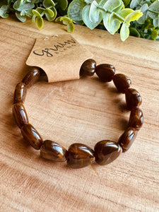 Bracelet MARRON « coeurs » - Taille M