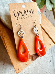 Boucles résine (orange argenté)