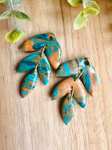 Duo de pépites (abricot turquoise)