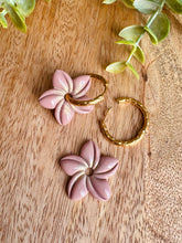 Charger l'image dans la galerie, Duo de pépites fleurs de Tiaré 🌺 (vieux rose cœur doré)