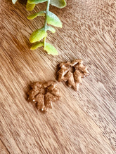 Charger l'image dans la galerie, Duo de pépites feuilles (marron noisette )