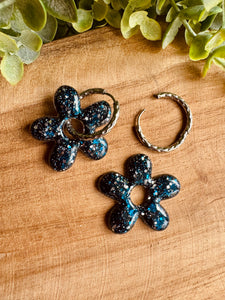 Duo de pépites (paillettes bleu nuit argenté)