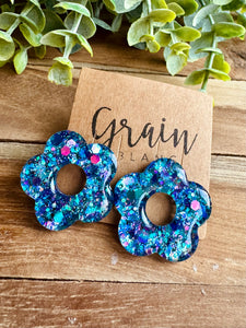 Boucles résine (multi bleu)