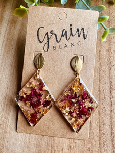 Boucles résine (fleurs séchées )