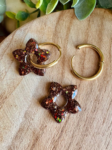 Duo de pépites (marron paillettes )