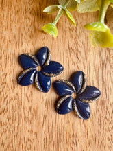 Charger l'image dans la galerie, Duo de pépites fleurs de Tiaré 🌺 (Marine doré)
