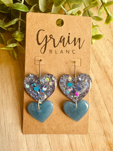 Boucles résine 🤍 (bleu argenté)