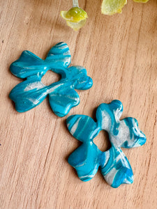 Duo de pépites (marbre turquoise bleu)
