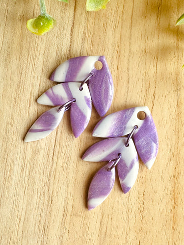 Duo de pépites (violet blanc marbré)