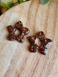 Duo de pépites (marron paillettes )