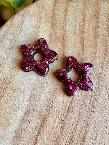 Duo de pépites (bordeaux paillettes )